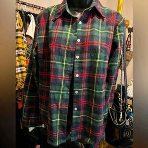 NWT Flannel - navy, red, yellow, green, black L